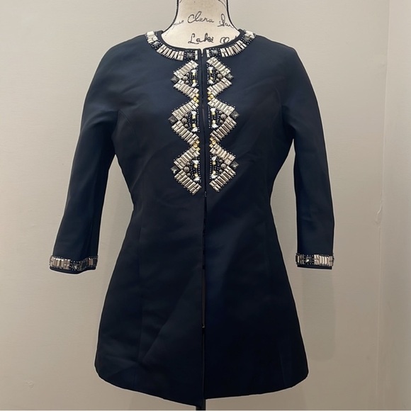 Rare St. John Duchess Opera Evening Jacket Hand Beaded Navy Sz 6 NEW - Picture 6 of 16